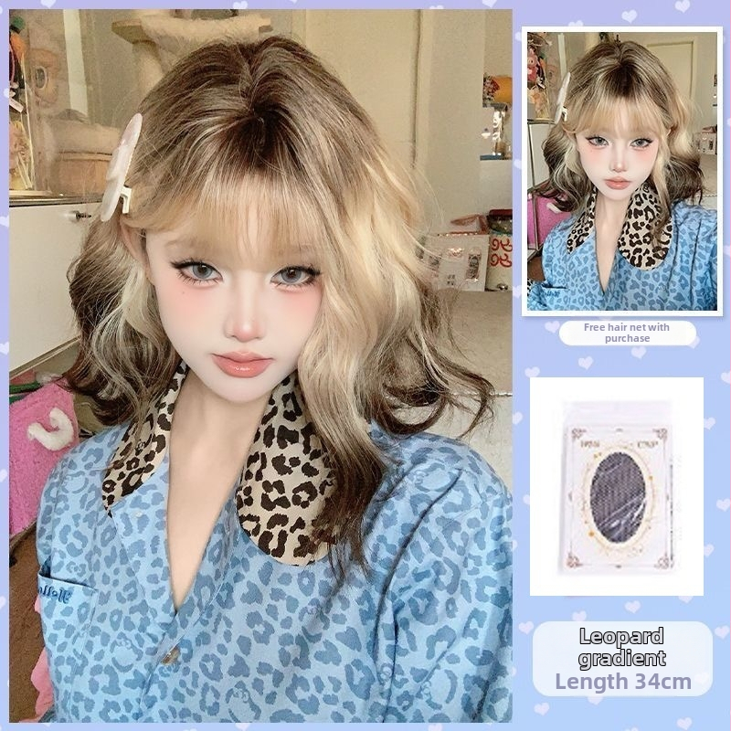 Trumpa garbanota peruka su kirpčiukais, aukštos temperatūros pluoštas, mechanizmo apdorojimas, pilnas galvos danga