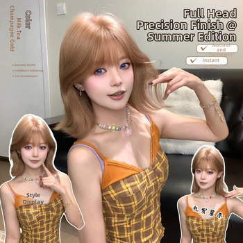 Peruka moterims, natūralus stilius, pilnas galvos dangalas, aukštos temperatūros atsparios sintetinės plaukos