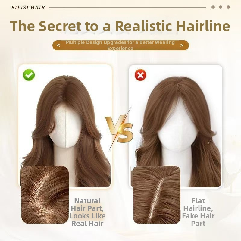 Perika za cijelu glavu s dugom kovrčavom kosom, materijal od proteinskog svile, konstrukcija s mehanizmom