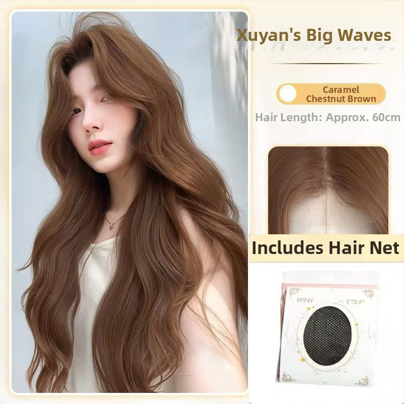 Perika za cijelu glavu s dugom kovrčavom kosom, materijal od proteinskog svile, konstrukcija s mehanizmom