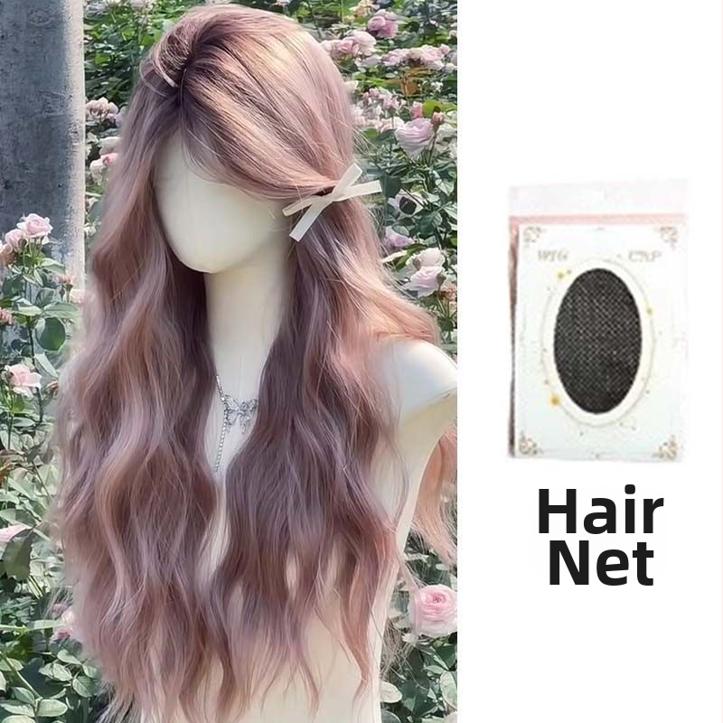 Дълга къдрава перука с наклонени странични челки, изработена от високотемпературна нишка, пълен обхват на главата, механична конструкция