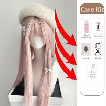 Galvos parūka su karščiui atspariais plaukais, ilgi tiesūs plaukai, natūralus stilius, pilnas galvos apdengimas