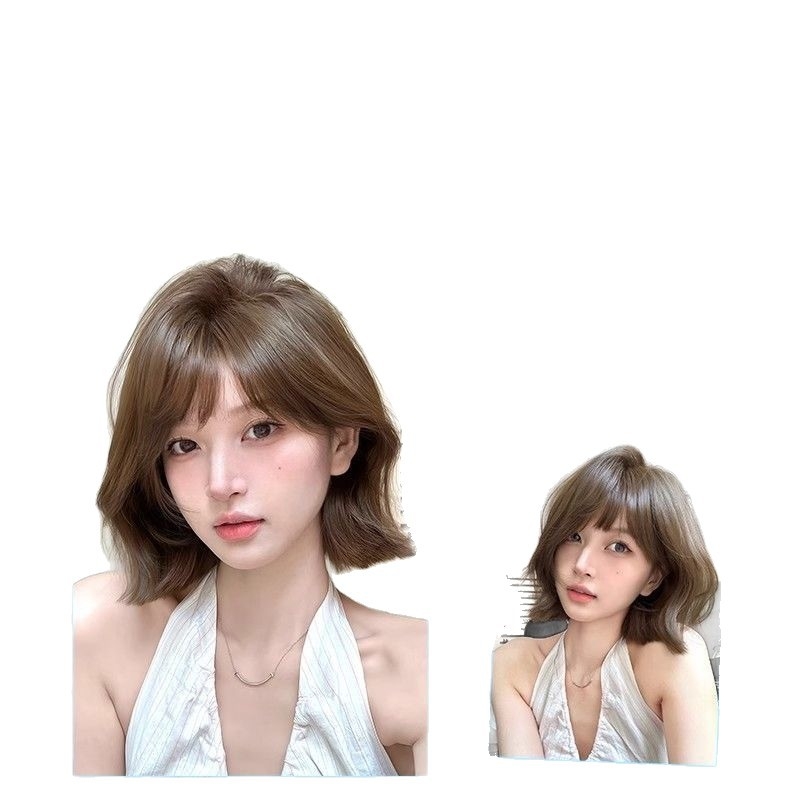 Kenny wig – Moteriška peruka, korėjietiško stiliaus su Qi kirpčiukais, aukštos temperatūros pluoštai, pilnas galvos dangalas