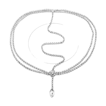 Višeslojna čelna čelenka za kosu s rhinestones, elegantan stil, elektroplating, pojedinačno pakiranje, ljeto 2024