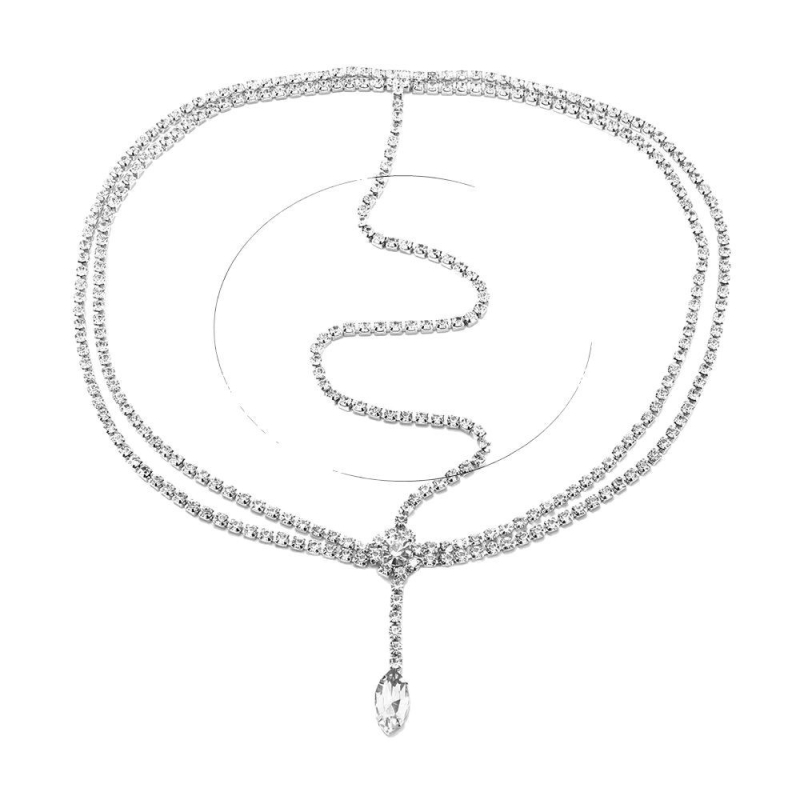 Višeslojna čelna čelenka za kosu s rhinestones, elegantan stil, elektroplating, pojedinačno pakiranje, ljeto 2024