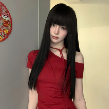 Duga ravna perika s fringeom – prirodan izgled, vlakna otporna na visoke temperature, model 11132, Slender