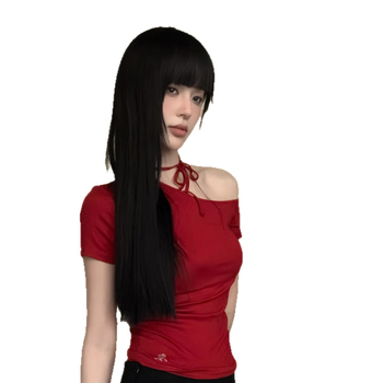 Duga ravna perika s fringeom – prirodan izgled, vlakna otporna na visoke temperature, model 11132, Slender