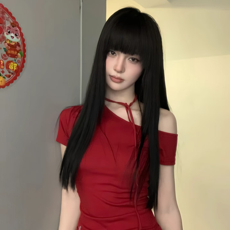 Duga ravna perika s fringeom – prirodan izgled, vlakna otporna na visoke temperature, model 11132, Slender