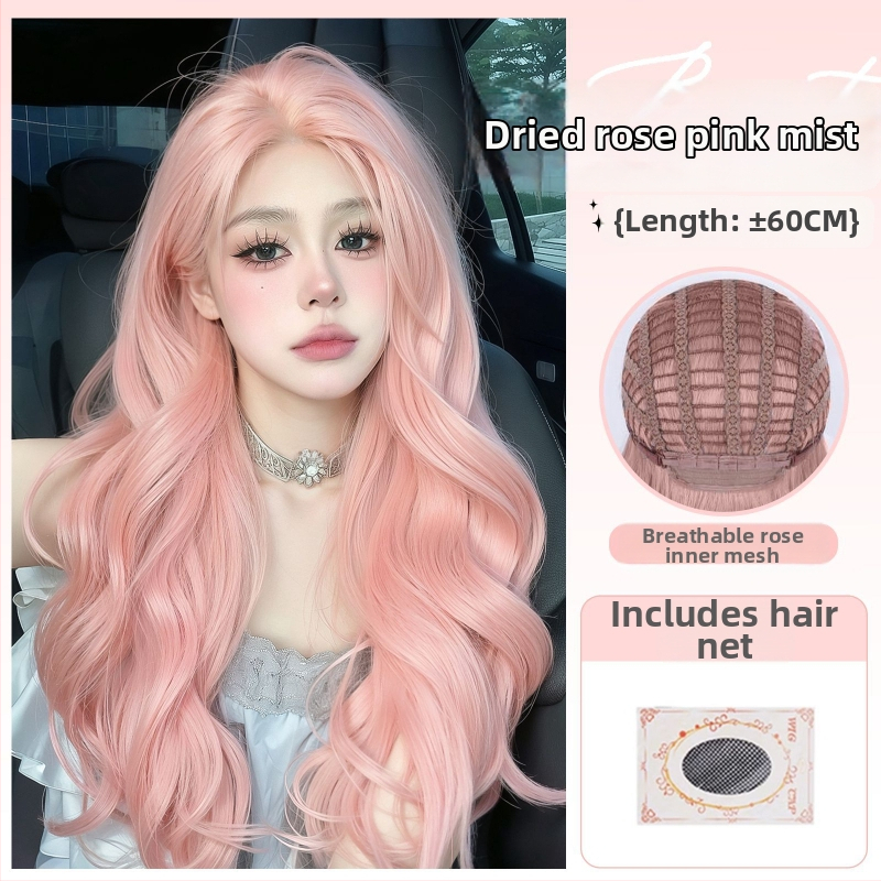 Pilna sieviešu paruna, dabīgs Lolita izskats, lielas viļņotas cirtas, siltumizturīgs šķiedra, mehāniska ražošana, dabisks un dzīvs izskats