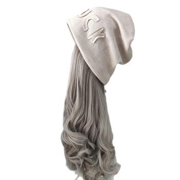 Skrybelės-parukė rudens–žiemos sezonui su ilga garbanota plaukais, ilgi plaukai, aukštos temperatūros pluoštas, natūralus stilius, nedažyti ir neperm
