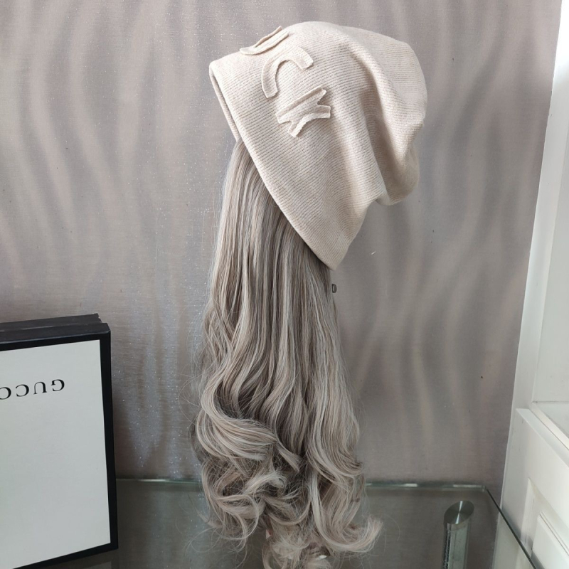 Skrybelės-parukė rudens–žiemos sezonui su ilga garbanota plaukais, ilgi plaukai, aukštos temperatūros pluoštas, natūralus stilius, nedažyti ir neperm