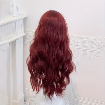 Sievietes garā lokve parūka ar garām priekšējām frizēm, Model MG-SBW003-JHS-4, Matu materiāls: Augstas temperatūras zīds, Apstrāde: Mehāniskais ražošanas process