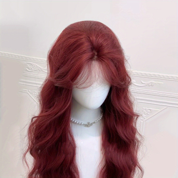 Sievietes garā lokve parūka ar garām priekšējām frizēm, Model MG-SBW003-JHS-4, Matu materiāls: Augstas temperatūras zīds, Apstrāde: Mehāniskais ražošanas process