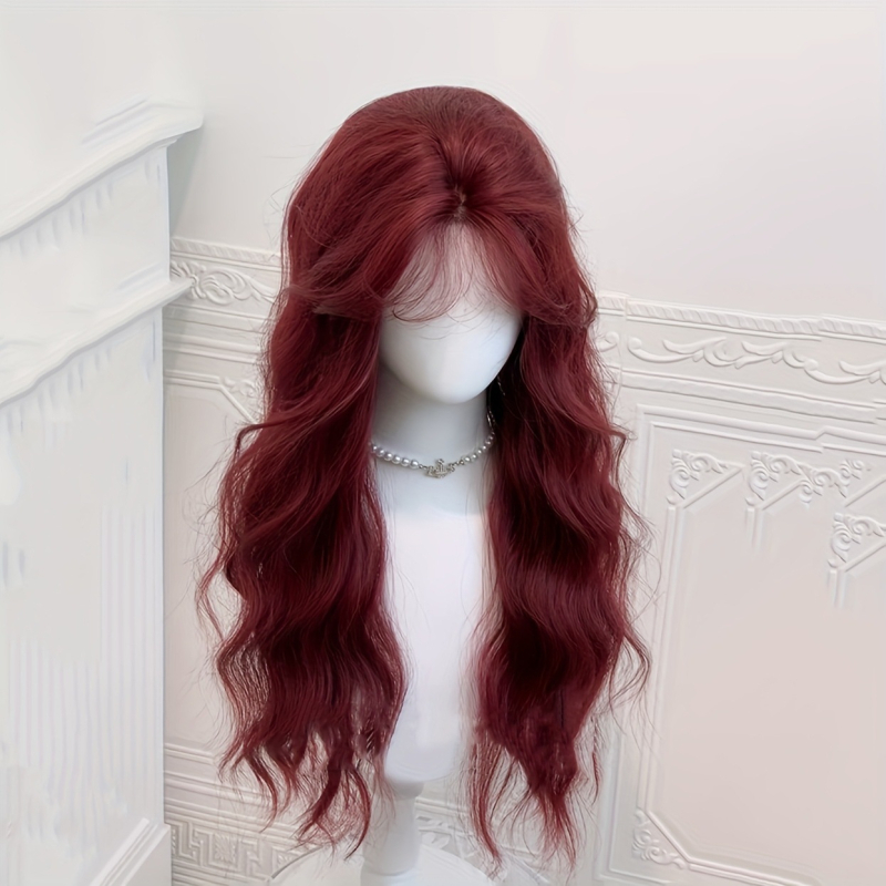 Sievietes garā lokve parūka ar garām priekšējām frizēm, Model MG-SBW003-JHS-4, Matu materiāls: Augstas temperatūras zīds, Apstrāde: Mehāniskais ražošanas process