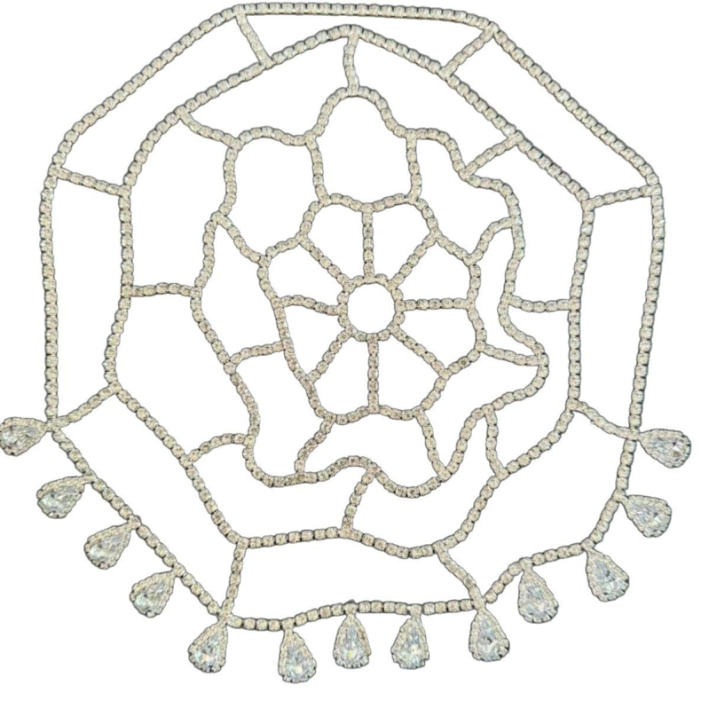 Lanț pentru cap cu Rhinestones, stil exotic, electroplacat