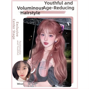 Garā viļņota parūka ar garām bangsām | karstumizturīgas sintētiskās šķiedras | Modelis MG-BL002-YHS | sievietēm | eksotiskais stils