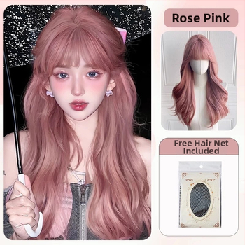 Garā viļņota parūka ar garām bangsām | karstumizturīgas sintētiskās šķiedras | Modelis MG-BL002-YHS | sievietēm | eksotiskais stils