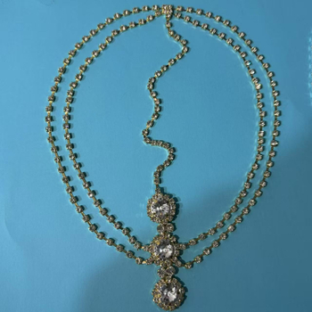 Višeslojna lančić za kosu sa kristalima, traka za glavu - elektroplatiranje