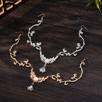 Dodatak za kosu - egzotične jelenje rogove i kapljice vode na čelo, originalni dizajn, materijal: legura, površinska obrada: elektroplatiranje, individualno pakirano, ljeto 2024