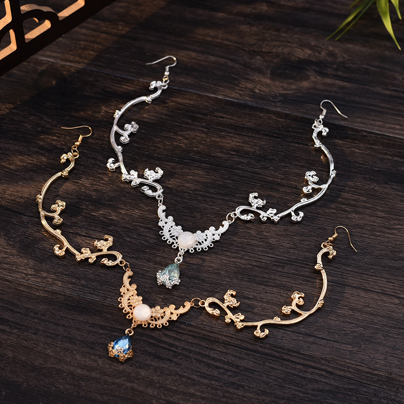 Dodatak za kosu - egzotične jelenje rogove i kapljice vode na čelo, originalni dizajn, materijal: legura, površinska obrada: elektroplatiranje, individualno pakirano, ljeto 2024