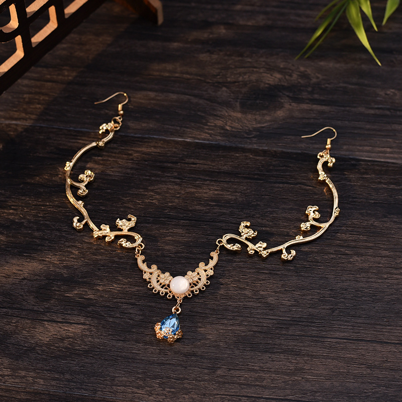 Dodatak za kosu - egzotične jelenje rogove i kapljice vode na čelo, originalni dizajn, materijal: legura, površinska obrada: elektroplatiranje, individualno pakirano, ljeto 2024