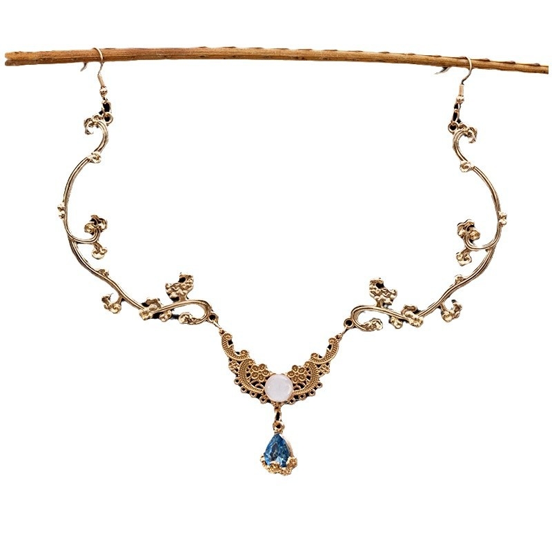 Dodatak za kosu - egzotične jelenje rogove i kapljice vode na čelo, originalni dizajn, materijal: legura, površinska obrada: elektroplatiranje, individualno pakirano, ljeto 2024