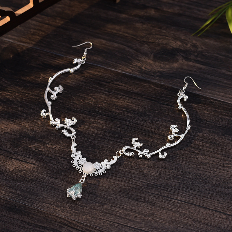 Dodatak za kosu - egzotične jelenje rogove i kapljice vode na čelo, originalni dizajn, materijal: legura, površinska obrada: elektroplatiranje, individualno pakirano, ljeto 2024