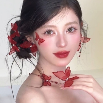 Ukrasa za kosu s leptir-klipom, ručno izrađena, sladak vjenčani-etnički stil