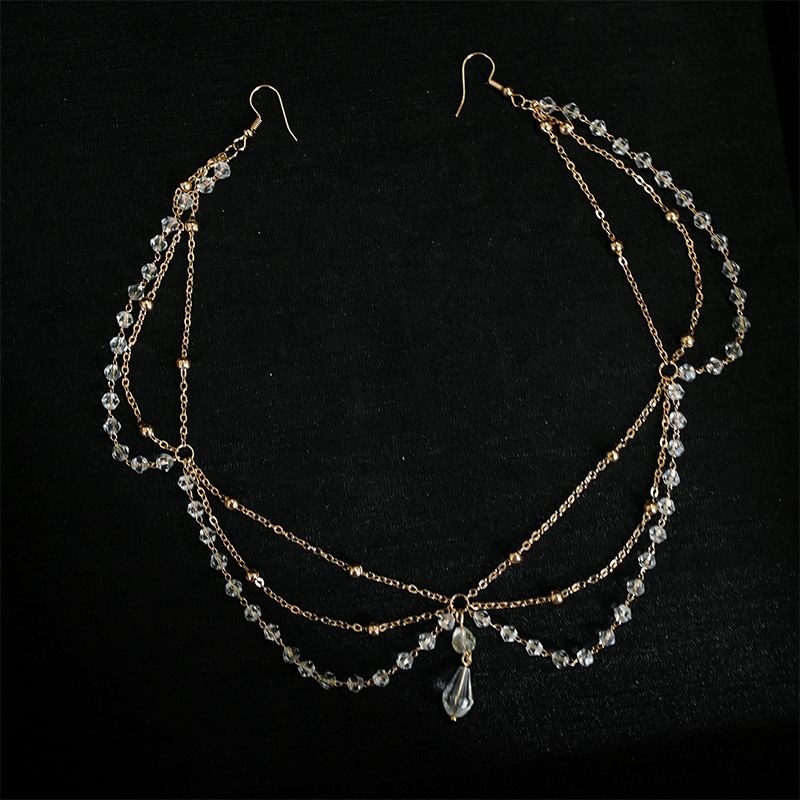 Lehui Headwear – Χειροποίητη Αλυσίδα Μαλλιών με Ζευγάρι Κλιπ, Στυλ Νεράιδας