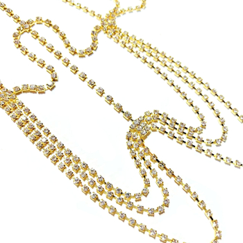 Kristályos hajdísz – Többszörös homloklánc és tassel hajpánt, elegáns női stílus, elektroplatálás felületkezelés