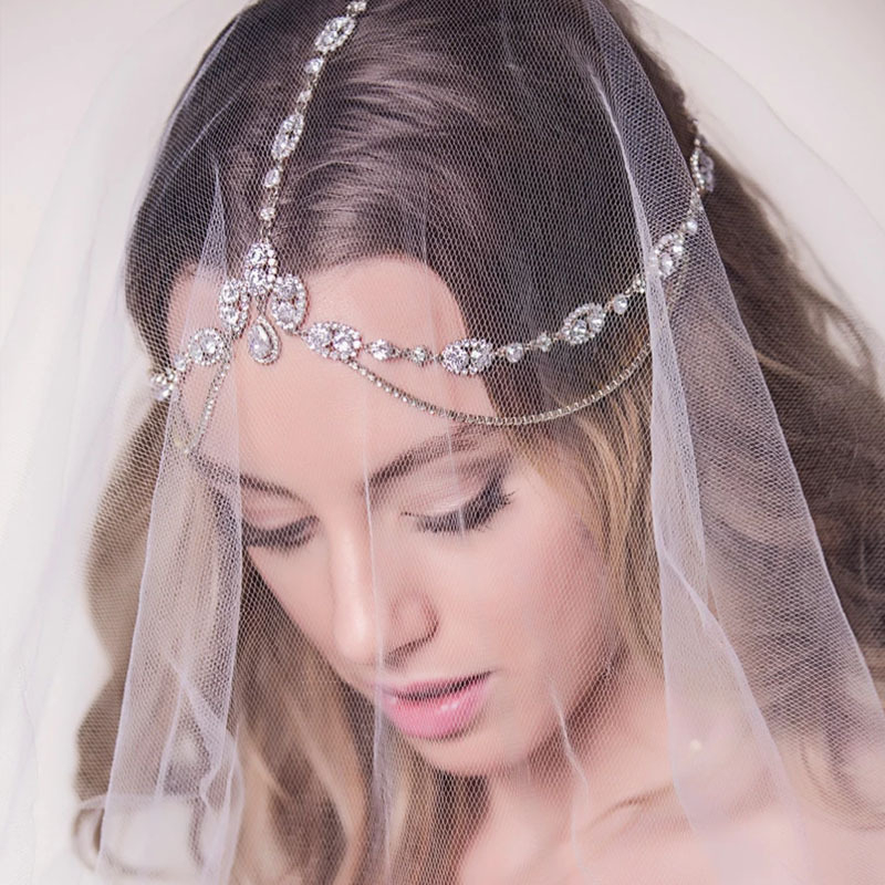 Diadem za kosu u stilu princeze sa kapljicama kristala za vjenčane frizure, elektropolirana legura, 33 g, neovisna ambalaža