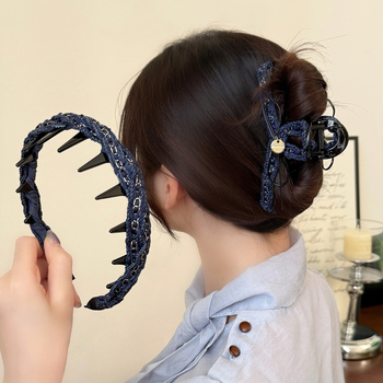 Hajni klips – korejskog stila od tkanine, ručna izrada, gripper, ženski dodaci za ljeto 2025