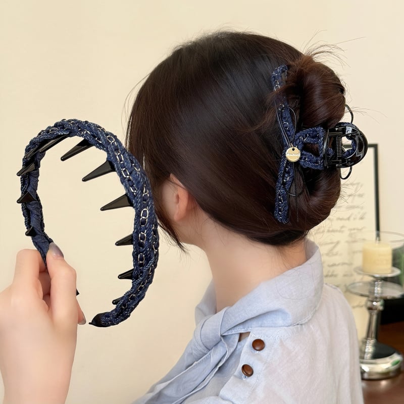 Hajni klips – korejskog stila od tkanine, ručna izrada, gripper, ženski dodaci za ljeto 2025