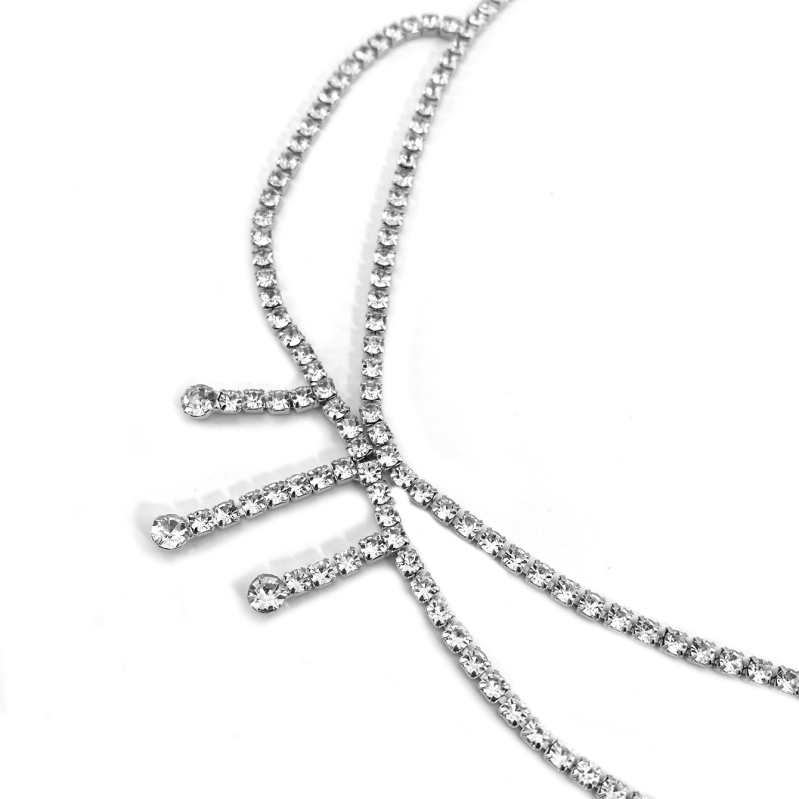 Lanac za kosu s kristalnim resicama, u IN stilu, elektroplatirano, pojedinačno pakirano, podrijetlo Yiwu