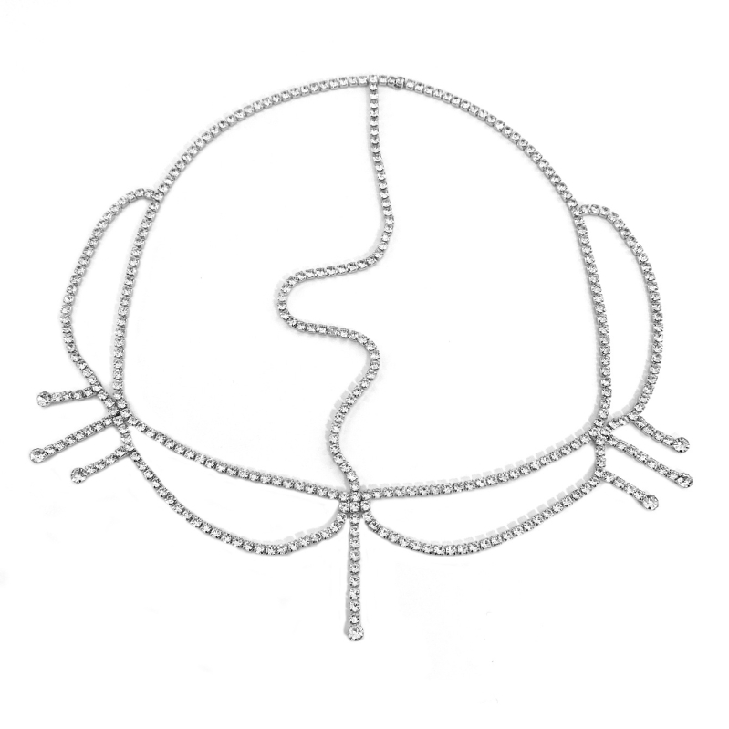 Lanac za kosu s kristalnim resicama, u IN stilu, elektroplatirano, pojedinačno pakirano, podrijetlo Yiwu