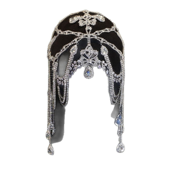 Сватбена украса за коса с кристали, екзотичен мрежест стил, електроплатирана обработка, опакована в кутия