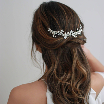 Kristalna čelenka za kosu s cvjetnim dizajnom, ručna izrada, karirani uzorak, FD23092802, Brightest Star