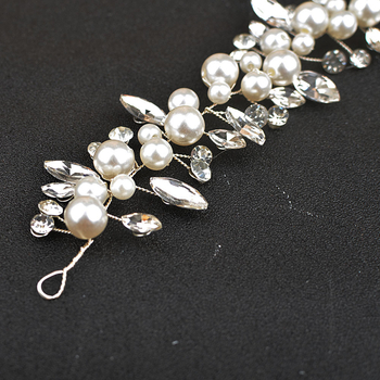 Kristalna čelenka za kosu s cvjetnim dizajnom, ručna izrada, karirani uzorak, FD23092802, Brightest Star