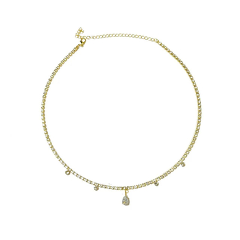 Boemska ogrlica za kosu s privjeskom kapljice vode – kristali, elektroplatiniranje, podrijetlo Yiwu, proljeće 2024