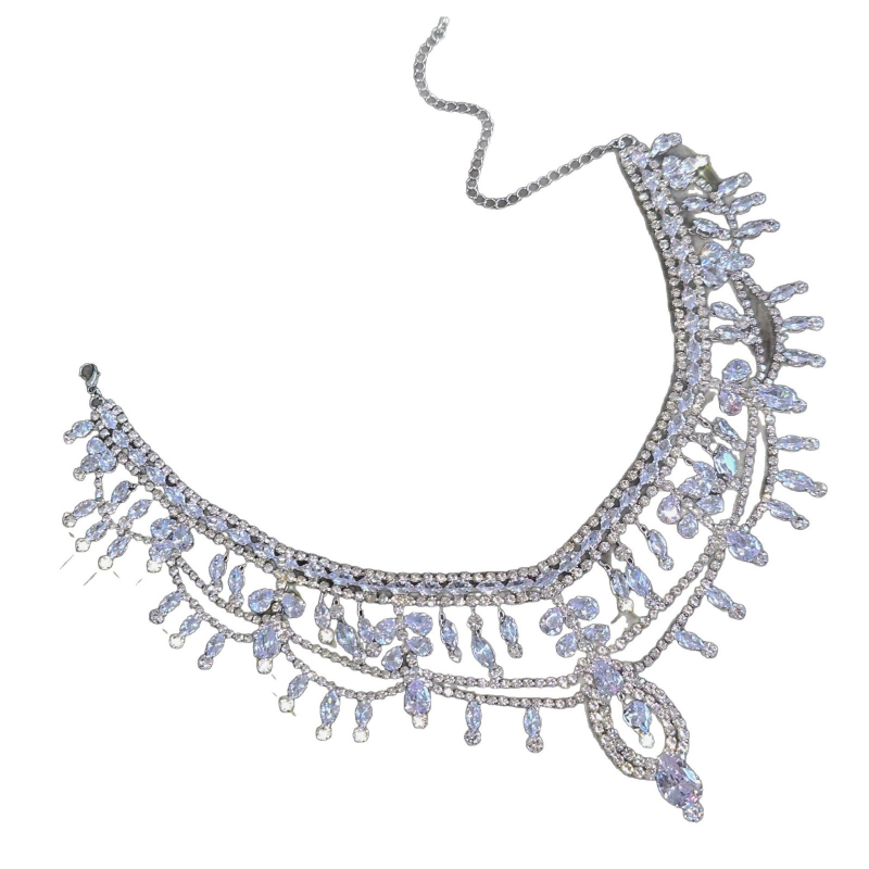 Accesoriu de păr de mireasă – coafură în stil prințesă cu zirconiu, împodobit cu diamante, ambalaj individual, Primăvara 2021