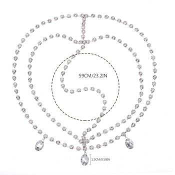 Višeslojna čelna lanac za kosu, etnički europsko-američki stil — Materijal: water diamond; Stil: European-American; Dizajn: head chain; Tehnika obrade: electroplating; Broj proizvoda: 57232