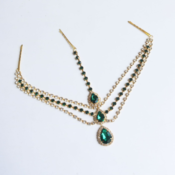 Čelo lanac s kapljicom kristala, višeslojni dodatak za kosu, elektroplakirano