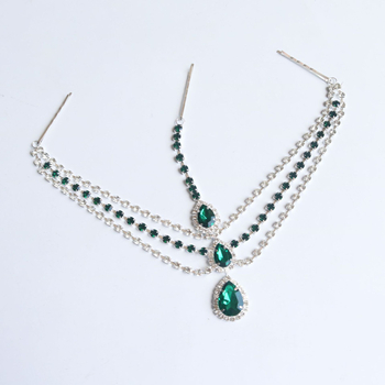 Čelo lanac s kapljicom kristala, višeslojni dodatak za kosu, elektroplakirano