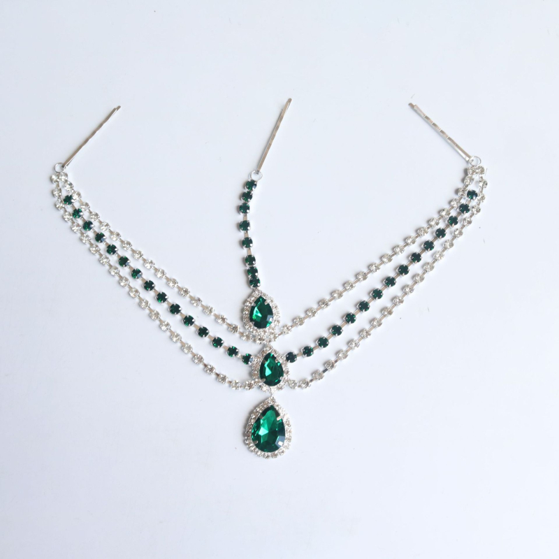 Čelo lanac s kapljicom kristala, višeslojni dodatak za kosu, elektroplakirano