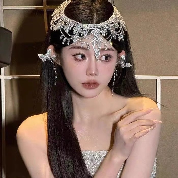 Nevjesta dodatak za kosu s cirkonima, prinčevski stil, set s dijamantima, individualno pakiranje