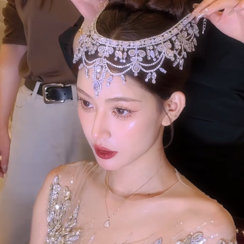 Nevjesta dodatak za kosu s cirkonima, prinčevski stil, set s dijamantima, individualno pakiranje