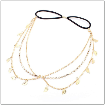 Antikinė plaukų juosta Korėjos stiliuje su lapų motyvu, languotas raštas, GH0018D