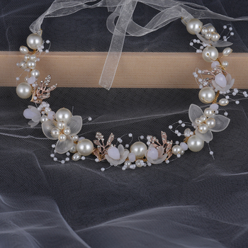Jaunavedės plaukų vainikas su perlomis, rankų pintas, stilis vainikas, atskiras įpakavimas