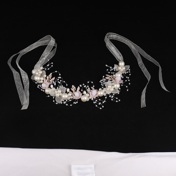 Jaunavedės plaukų vainikas su perlomis, rankų pintas, stilis vainikas, atskiras įpakavimas