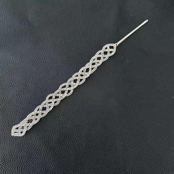 Krištolo plaukų juostelė su pynimo raštu, hip-hopo stilius, elektroplatinta, kilmė Yiwu, 2024 vasara